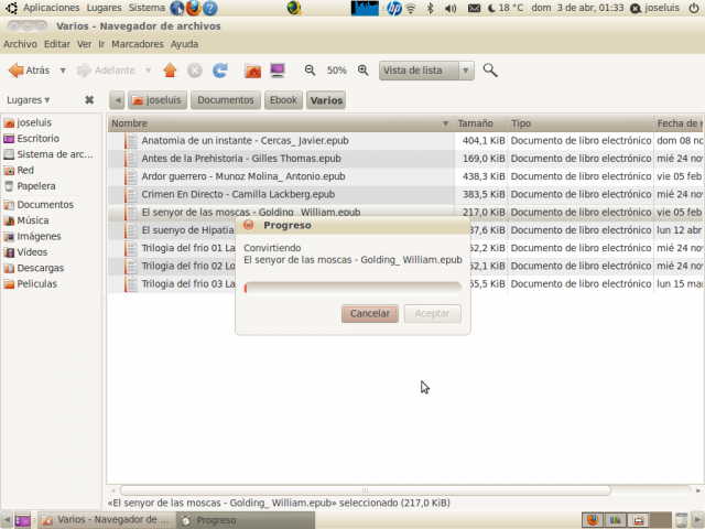 Convirtiendo un epub