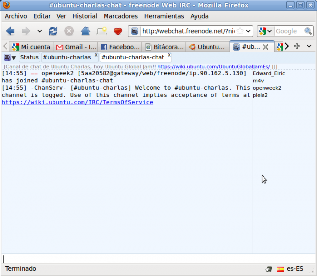 Webchat pantalla